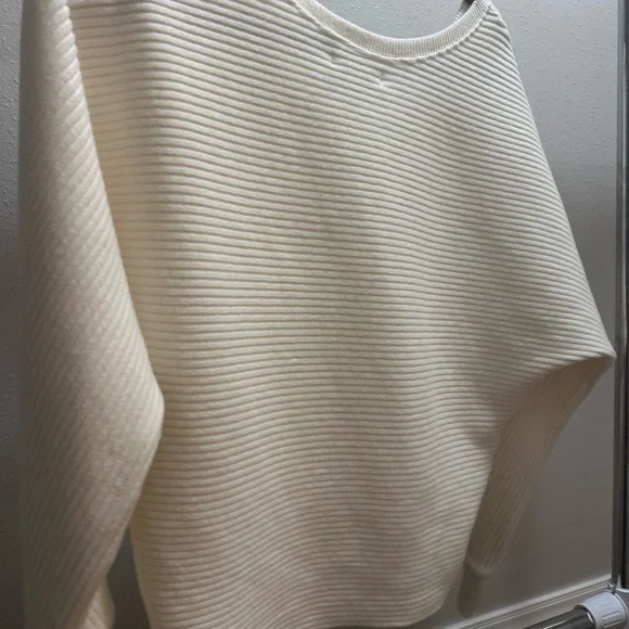 Joah Brown Cream Crew Neck Sweater with Textured Knit